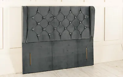 £149 • Buy Esupasaver Esrum Winged Chesterfield Upholstered Floor Standing Bed Headboard
