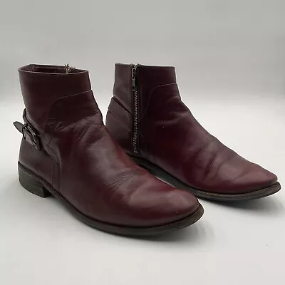 Frye Boots Women’s Size 9.5 B Maroon Leather Ankle Boot Western Style • $64.99