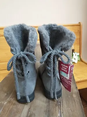 Muk Luks Women's Boots Grey Size 6 Ziggy Rodeo Rope Accent Suede Memory Foam NWT • $24