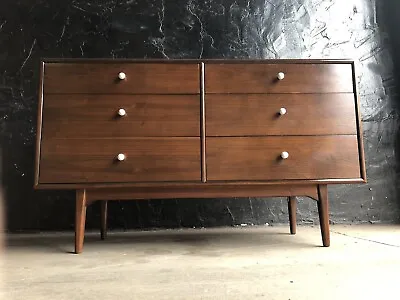 Drexel Declaration Walnut Mid Century Credenza 6-Drawer Dresser Modern Chest • $1850