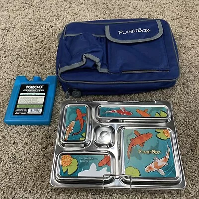 Planet Lunch Box Stainless Steel  Fish & 3 Compartment Carrying Case. Ice Pack • $34.99