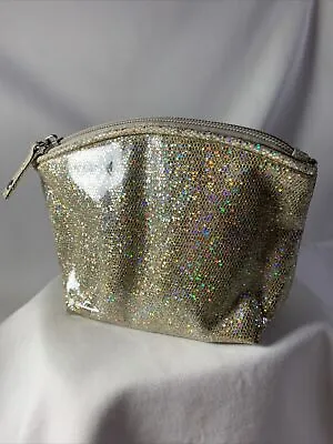 MAKEUP COSMETIC BAG TRAVEL SIZE ZIP - Glitter Gold • $8.50