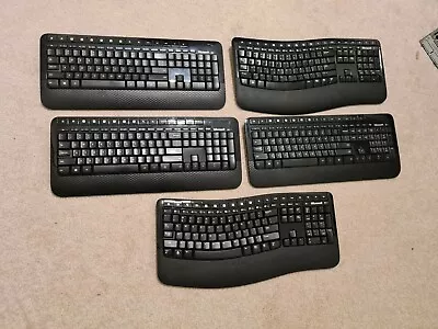 Lot Of 5 Microsoft Wireless Comfort Keyboard 5000 Model 1394 2000 QWERTY • $12