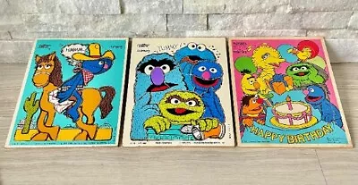 SESAME STREET PLAYSKOOL Vintage Jigsaw Puzzle Lot Of Three Four Monsters Grover • $6.97