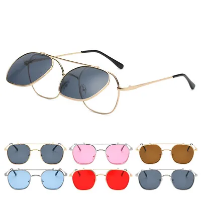 Retro Flip Up Steampunk Sunglasses Vintage Metal Frame Punk Hip Hop Sun Glasses • $11.99