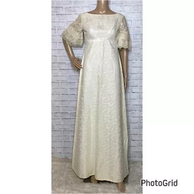 Bridallure Vintage 60’s-70’s Ivory Lace Wedding Dress Xs/s Maxi • $179.10