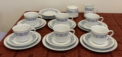 £25 • Buy 23 Pieces Noritake Royal Blue Teaset, Cups, Saucers, Plates, Milk, Sugar 