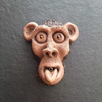 Garden Stone poking Tounge Monkey Head Wall Plaque  Water Feature • £39.99