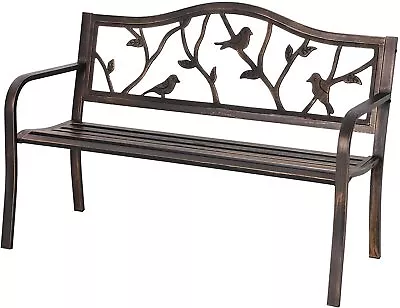 Outdoor Patio Bench Metal Bench Chair Garden Furniture For Park Yard Porch Deck • $137.99