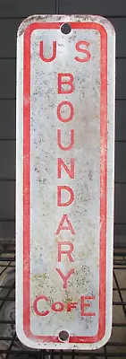 Unique Vintage U S Boundary Sign *** Corps Of Engineers *** • $45