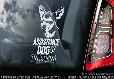 £3.99 • Buy Assistance Dog Car Sticker - Chihuahua Dog On Board Bumper Window Decal Sign V07