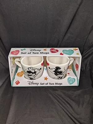 Disney Mickey Minnie Mouse Coffee Mugs Valentines Hearts Set/ 2 Favorite Couple • $30