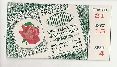 1946 Alabama Southern Cal USC Rose Bowl College Football Ticket Stub V/g • $30.99