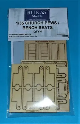 Rue35 1/35 Laser Cut Wooden Church Pews / Benches Diorama Accessory • $9.95