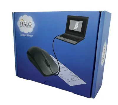 Halo Scanner Mouse USB Photo Document Receipt Scanner Black - NEW • $17.95