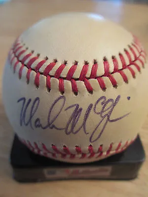 Vtg MARK McGWIRE Signed Baseball 1987 ROY 1989 OAKLAND A'S World Series Champion • $125