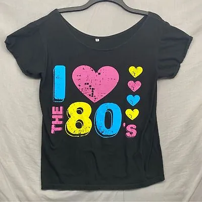 I Love The 80'S U-Neck T-Shirt Black Size | M • $10
