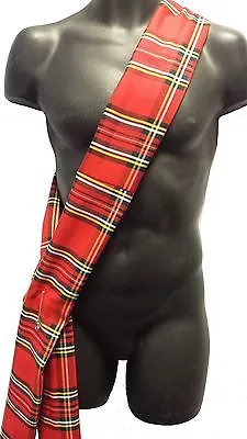 Robert Burns Night 6ft Scottish Commonwealth Games Red Royal Stuart Tartan Sash • £9.95