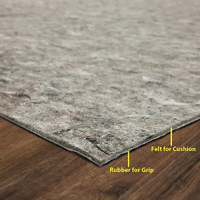 Dual Surface - Felt & Rubber - Non-Slip Backing Rug Pad Carpet Pad • $58.93