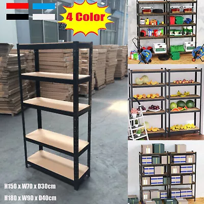 5 Tier Metal Shelving Unit Storage Racking Shelves Garage Warehouse Shed • £22.20