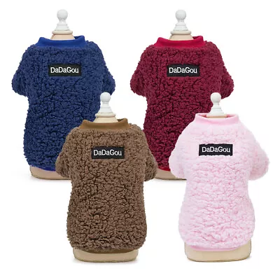 £6.83 • Buy Fleece Dog Jumper Winter Vest Chihuahua Clothes Cat Sweaters For Pets Warm Coat