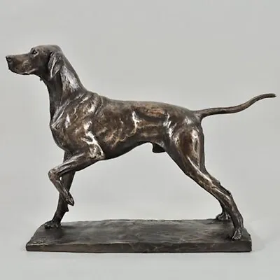 Pointer Dog Cold Cast Bronze Sculpture  By David Geenty. • $223.43