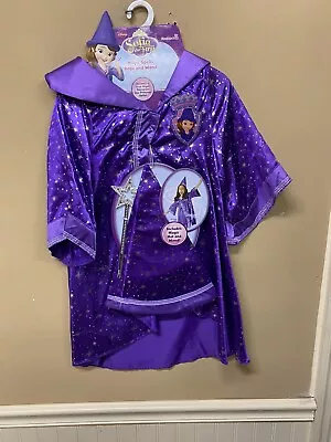 Sofia The First Disney Magic Spells Robe Wand Purple Magician Costume Size 4-6x • $21.59