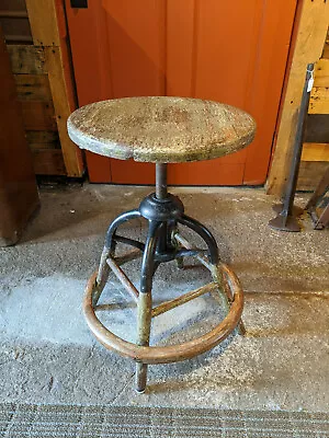 Vintage Industrial Stool - Restored • $199