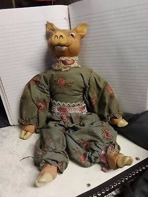 Vintage Porcelain Pig Doll • $5.99