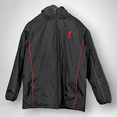 Mens Black Official LFC FC Liverpool Zipped Casual Jacket Size Medium M • £34.99
