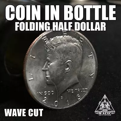 Coin In Bottle Trick -  REAL US MONEY  Folding Half Dollar Bite Out Coin 10R • $15.99