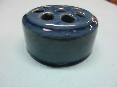 Vintage Blue Ceramic Flower Frog ( Made In Japan ) 8 - Hole • $7.50