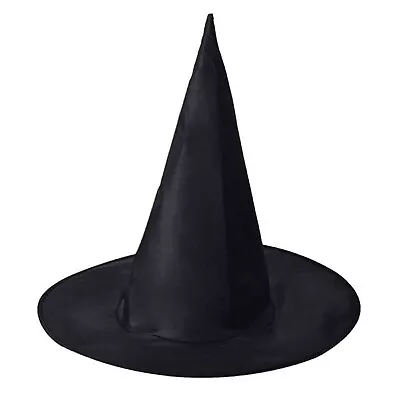 Adult Kid Halloween Witch Wizard Hat Fancy Dress Costume Accessory Cosplay Black • £6.29