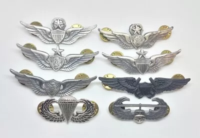 Vintage Lot Of 8 US Army Wings Badge Medals Pins Air Assualt Badge Silver Filled • $69.99