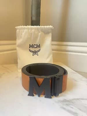 MCM Claus M Reversible Belt In Embossed Monogram Leather BRAND NEW UNCUT • $200