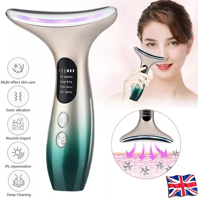 LED Microcurrent Skin Tightening Lifting Device Face Neck Facial Beauty Machine • £14.19