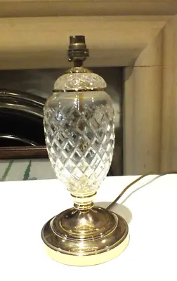 £24.99 • Buy Widdop Bingham Lamp Brass & Cut Glass Crystal 33 Cm Height - Pre Owned