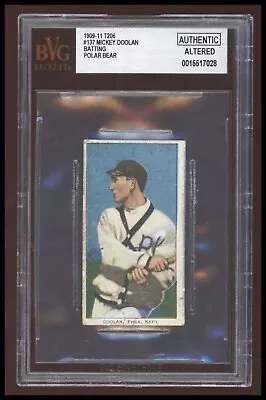 1909 T206 Mickey Doolan - Polar Bear Back BVG Authentic Batting Baseball Card • $64.31