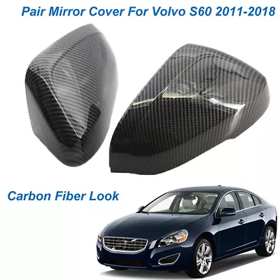 1 Pair Car Side Door Rear View Mirror Covers Fit For Volvo S60 R-Design 2012-17 • $53.15