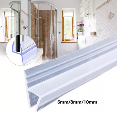 Seal Bath Door Shower Screen Enclosure Strip-2M 6/8/10mm Glass F/H Shape • £5.88