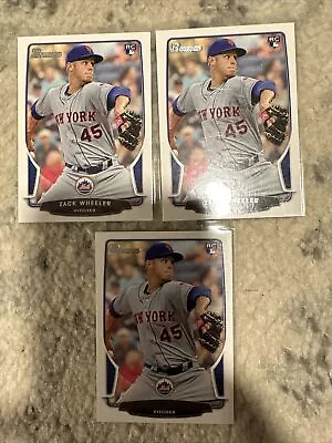 2013 Lot Of 3. Bowman Draft #20 Zack Wheeler Rookie Mets/Phillies • $4.95