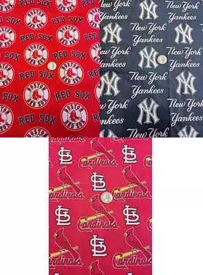 MLB Fabric Material Choice Yankees Red Sox Cardinals Cotton By The Yard • $9.99