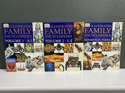 DK ILLustrated Family Encyclopedia Bundle Vol 1/2 Reference Index Vol 3 Hardback • £24.95