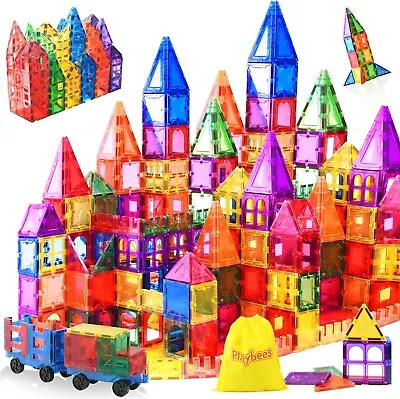 Playbees Magnetic Building Tiles 100 Piece Set  Magnet Building Blocks For Kids • $39.99