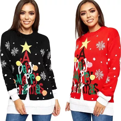 Ladies Vintage Knitted Jumper Sweater Novelty Christmas XMAS Unisex Mens Womens • £11.39