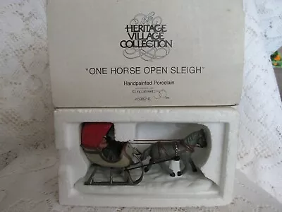 Heritage Village Collection  One Horse Open Sleigh  In Original Box • $14.99