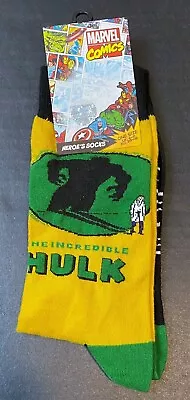Marvel Comics Incredible Hulk Crew Socks US 7-12; EU 39-46 • $12.95