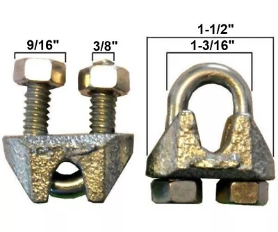 Cable Clamps U-Bolts Galvanized Clamps Steel Aircraft Cable Wire Clips U Bolts • $171.99