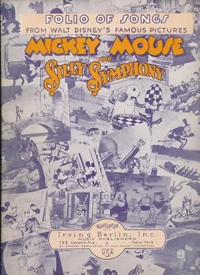 Disneyana-Song Folio-Mickey Mouse And Silly Symphony-1933 • $150