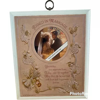 Vtg Hallmark Joined In Marriage Personalized Photo Wall Plaque 1982 New In Box • £4.82